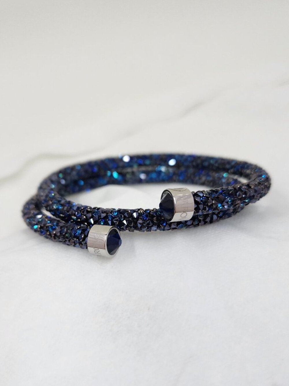 Swarovski Crystaldust Dark Blue Wrap-Around Bracelet